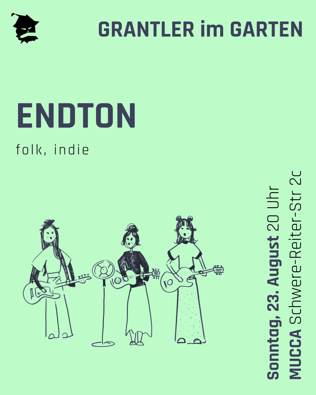 illustrated poster of the event showing the artists as well as date and location